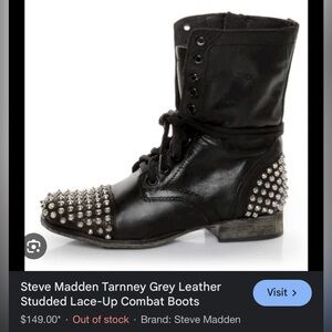 Steve Madden Black Studded Combat Boots